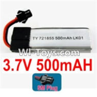 3.7V Battery 12-03 3.7v 500mah Battery with Black SM Plug-721855-Version 1 with cover,Size:55X18X7.2mm,Weight:14.2g,be suit for RC Quadcoter,Drone,RC Helicopter,RC Car,RC Boat,Tank etc.