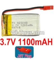 3.7V Battery 22-02 3.7v 1100mah 15C Battery with Red JST Plug-923048,Size:50X30X9mm,Weight:27g,be suit for RC Quadcoter,Drone,RC Helicopter,RC Car,RC Boat,Tank etc.