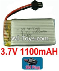 3.7V Battery 22-03 3.7v 1100mah 15C Battery with Black SM Plug-903048,Size:52X30X10mm,Weight:31.3g,be suit for RC Quadcoter,Drone,RC Helicopter,RC Car,RC Boat,Tank etc.