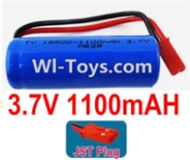 3.7V Battery 25-01 3.7v 1100mah 15C Battery with Red JST Plug-18500,Size:52X18X18mm,Weight:37.5g,be suit for RC Quadcoter,Drone,RC Helicopter,RC Car,RC Boat,Tank etc.