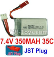 7.4V Battery-7.4V 350mah 35C Lipo Battery with Red JST Plug-452540,Size:45X25X10.5mm,Weight:20.3g,Be suit for MJX X401H etc.