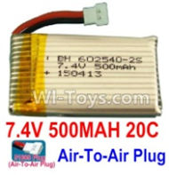 7.4V Battery-7.4V 500mah 20C Lipo Battery with 51005 White Air-To-Air Plug-602540,Size:45X25X12mm,Weight:23g,Be suit for Quadcopter Drone ect.