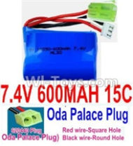 7.4V Battery-7.4V 600mah 15C Lipo Battery with Yellow Oda Palace Plug-18350(Red wire-Square Hole,Black Wire-Roud Hole),Size:36X36X18mm,Weight:48g,Be suit for RC Quadcoter,Car,Boat etc.