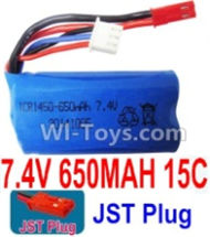 7.4V Battery-7.4V 650mah 15C Lipo Battery with Red JST Plug-14500,Size:50X28X14mm,Weight:45.2g,Be suit for Double horse 9100,ZR Z100,Z101 RC Helicopter etc.