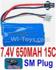 7.4V Battery-7.4V 650mah 15C Lipo Battery with Black 2P SM Plug-14500,Size:50X28X14mm,Weight:45.2g,Be suit for HJ370 Quadcopter etc.