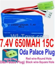 7.4V Battery-7.4V 650mah 15C Lipo Battery with Yellow Oda Palace Plug-14500(Red wire-Round Hole,Black Wire-Square Hole),Size:50X28X14mm,Weight:45.2g,Be suit for RC Quadcoter,Car,Boat etc.