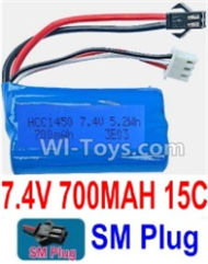 7.4V Battery-7.4V 700mah 15C Lipo Battery with Black 2P SM Plug-1450,14500,Size:56X30X12mm,Weight:39.2g,Be suit for Water projectile,Other rc helicopter,Drone,car boat,etc.