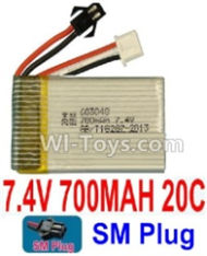 7.4V Battery-7.4V 850MAH 15C Lipo Battery with Black SM Plug-14650,Size:55X30X12mm,Weight:39g,Be suit for LH-X6 X5 X3 X3N Quadcopter