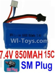 7.4V Battery-7.4V 850MAH 15C Lipo Battery with Red JST Plug-14650,Size:55X30X12mm,Weight:39g,Be suit for LH-X6 X5 X3 X3N Quadcopter