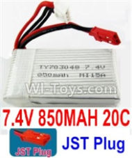 7.4V Battery-7.4V 850mah 20C Lipo Battery with Red JST Plug-703048,Size:56X30X17mm,Weight:38.9g,Be suit for UDIRC U829A,U829,U829X RC Quadcopter etc.
