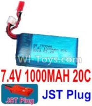 7.4V Battery-7.4V 1000MAH Lipo Battery with Red JST Plug-753048,Size:55X30X16mm,Weight:46g,Be suit for RC Quadcopter,RC Helicopter,Car,Boat,etc.