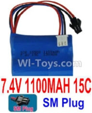 7.4V Battery-7.4V 1100mah 15C Lipo Battery with 2P SM Plug-18500,Size:50X36X18mm,Weight:70.6g,Be suit for RC Quadcopter,Helicopter,Car,Boat,etc.