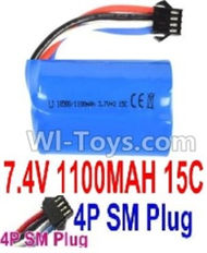 7.4V Battery-7.4V 1100mah 15C Lipo Battery with 4P SM Plug-18500,Size:50X36X18mm,Weight:72.8g,Be suit for RC Quadcopter,Helicopter,Car,Boat,etc.