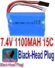 7.4V Battery-7.4V 1100mah 15C Lipo Battery with 5500 Black Head Plug-18500,Size:50X36X18mm,Weight:72.8g,Be suit for RC Quadcopter,Helicopter,Car,Boat,etc.