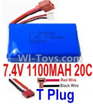 7.4V Battery-7.4V 1100mah 20C Lipo Battery with Yellow Oda Palace Plug-903048(Horizontal shaft-Red Wire,Verticall shaft-Black wire),Size:53X30X18mm,Weight:54.8g,Be suit for RC Quadcopter,Helicopter,Car,Boat,etc.