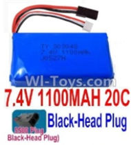 7.4V Battery-7.4V 1100mah 20C Lipo Battery with 5500 Black Head Plug-903048,Size:53X30X18mm,Weight:53.8g,Be suit for RC Quadcopter,Helicopter,Car,Boat,etc.