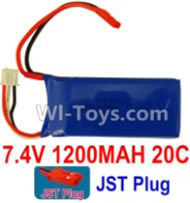 7.4V Battery-7.4V 1200mah 20C Lipo Battery with Red JST Plug-723060,Size:65X30X16mm,Weight:62.1g,Be suit for Wltoys V353 V666 RC Quadcopter,Helicopter,Car,Boat,etc.