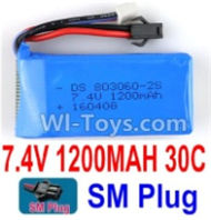 7.4V Battery-7.4V 1200mah 30C Lipo Battery with Black SM Plug-803060,803063,Size:68X30X15mm,Weight:70.7g,Be suit for RC Quadcopter,Helicopter,Car,Boat,etc.