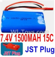 7.4V Battery-7.4V 1500mah 15C Lipo Battery with Red JST Plug-18650,Size:65X36X18mm,Weight:92g,Be suit for MJX F45,double horse 9053 RC Helicopter,Quadcopter,Car,Boat,etc.