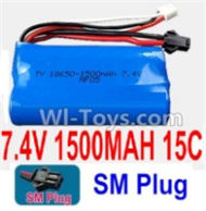 7.4V Battery-7.4V 1500mah 15C Lipo Battery with Black 2P SM Plug-18650,Size:65X36X18mm,Weight:92g,Be suit for SYMA S33 Helicopter,RC Quadcopter,Car,Boat,etc.
