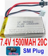 7.4V Battery-7.4V 1500mah 20C Lipo Battery with Black SM Plug-903462,Size:65X34X18mm,Weight:83.5g,Be suit for RC Quadcopter,Helicopter,Car,Boat,etc.