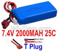 7.4V Battery-7.4v 2000mah 25C Lipo Battery with T Plug-903475(Horizontal shaft-Black Wire,Verticall shaft-Red wire),Size:80X34X18mm,Weight:96.2g,Be suit for RC Quadcopter,Helicopter,Car,Boat,etc.