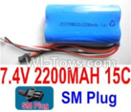 7.4V Battery-7.4v 2200mah 15C Lipo Battery with Black SM Plug,Size:65X38X18mmmm,Weight:91g,Be suit for RC Quadcopter,Helicopter,Car,Boat,etc.