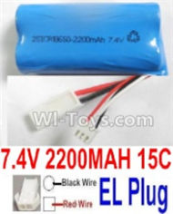 7.4V Battery-7.4V 2100mah 15C Lipo Battery with 2P EL Plug-(Red wire-Round Hole,Black Wire-Square Hole),Size:65X38X18mmmm,Weight:91g,Be suit for RC Quadcopter,Helicopter,Car,Boat,etc.