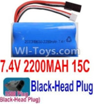 7.4V Battery-7.4V 2200mah 15C Lipo Battery with 5500 Black Head Plug,Size:65X38X18mmmm,Weight:91g,Be suit for RC Quadcopter,Helicopter,Car,Boat,etc.