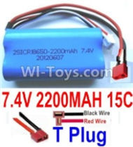 7.4V Battery-7.4V 2200mah 15C Lipo Battery with T Plug(Horizontal shaft-Black Wire,Verticall shaft-Red wire),Size:65X38X18mmmm,Weight:91g,Be suit for RC Quadcopter,Helicopter,Car,Boat,etc.