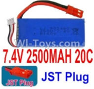 7.4V Battery-7.4v 2500mah 20C Lipo Battery with Red JST Plug-903480,Size:83X34X18mm,Weight:96g,Be suit for RC Quadcopter,Helicopter,Car,Boat,etc.