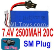 7.4V Battery-7.4v 2500mah 20C Lipo Battery with Black 2P SM Plug-903480,Size:83X34X18mm,Weight:96g,Be suit for RC Quadcopter,Helicopter,Car,Boat,etc.