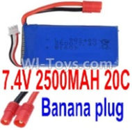 7.4V Battery-7.4v 2500mah 25C Lipo Battery with Banana Plug-903480,Size:83X34X18mm,Weight:96g,Be suit for SYMA X8C X8W X8G X8HW X8HC X8HG,Huanqi 899 RC Quadcopter,Helicopter,Car,Boat,etc.