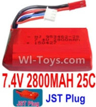 7.4V Battery-7.4V 2800mah 25C Lipo Battery with Red JST Plug-953462,Size:80X34X19MM,Weight:93g,Be suit for Wltoys V323 RC Quadcopter,Helicopter,Car,Boat,etc.