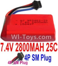 7.4V Battery-7.4V 2800mah 25C Lipo Battery with 4P SM Plug-953462,Size:80X34X19mm,Weight:93g,Be suit for RC Quadcopter,Helicopter,Car,Boat,etc.