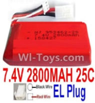 7.4V Battery-7.4V 2800mah 25C Lipo Battery with 4P SM Plug-953462(Red wire-Square Hole,Black Wire-Roud Hole),Size:80X34X19mm,Weight:93g,Be suit for FT009 RC Boat,Quadcopter,Helicopter,Car,etc.