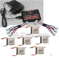 Cheerson CX-33 CX-33C Parts-13-04 Upgrade charger and Balance charger & battery(6pcs) & Upgrade 1-to-3 wire(2pcs),Cheerson CX-33 CX-33C RC Drone Quadcopter Spare parts,5.8G real-time image transmission aerial aircraft accessories