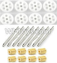 Cheerson CX-35 Parts-20 Main gear(8pcs) & Main hollow pipe(8pcs) & Small copper motor gear(8pcs) For Cheerson CX-35 RC Drone Quadcopter Spare parts,5.8G real-time image transmission aerial aircraft accessories