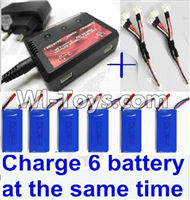 Cheerson CX-35 Parts-36 Upgrade charger and balance chager & 2pcs 1-To-3 convert wire & 6pcs battery-Total can charge 6x battery and the same time For Cheerson CX-35 RC Drone Quadcopter Spare parts,5.8G real-time image transmission aerial aircraft accesso