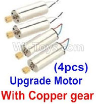 Holy Stone F181 Parts-56 Upgrade Reversing-rotating Motor with Black and white wire(2pcs) & rotating Motor with red and Blue wire(2pcs)-All with copper gear,Holy Stone F181 RC Quadcopter Drone Spare Parts Replacement Accessories