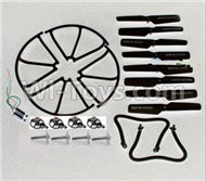 DFD-F183-Parts-36 Crash set 2-(Propelers-8pcs & Landing skid-2pcs & Outer protect frame-4pcs & Motor-2pcs & Main gear with hollow pipe-4pcs & Motor seat-4pcs))-Black For DFD F183 F183C Quadcopter parts,rc Drone parts