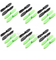 Holy Stone F180 F180C F180W Parts-10 Propellers,Main rotor blades(24pcs-12x Black & 12X Green),Holy Stone F180 F180C F180W RC Quadcopter parts,F180 RC Drone Spare parts Accessories