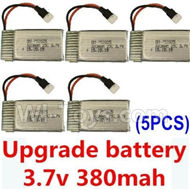 Holy Stone F180 F180C F180W Parts-21 Upgrade Battery 3.7v 380mah 25C(Size-3.9X2X0.7CM)-5pcs,Holy Stone F180 F180C F180W RC Quadcopter parts,F180 RC Drone Spare parts Accessories