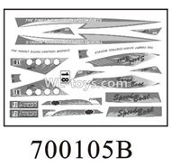 Double Horse DH 7001 RC boat parts ,Shuang Ma 7001 parts-05 Stickers B for the boat shell cover
