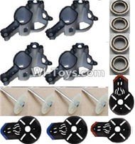 BOLON K-896 Parts-32 Motor seat cover(4pcs) & Bearing(4pcs) & Main gear with hollow pipe(4pcs) & Motor cover(4pcs)-Black,BOLON K-896 RC Quadcopter Drone Spare Parts Accessories,BOLON TOYS K896 Replacement Parts