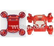 FAYEE FY802 Parts-02 Upper and Bottom shell cover-Red,FAYEE FY802 RC Quadcopter Drone Spare Parts FY802 Replacement Accessories Climbing & Walking RC Quadcopter Running Climbing Mini Drone