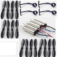 Fayee FY804 Parts-26 Propellers(16pcs) & Outer protect frame(4pcs) & Main motor(4pcs-2CW+2CCW),FY804 RC Quadcopter Drone Spare Parts FY804 Replacement Accessories