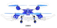 HuaJun W606-2 Parts-49 BNF-Blue(Only the whole quadcopter,No battery,No charger,No Transmitter),HuaJun Toys W606-2 RC Quadcopter Drone Spare Parts,HJ Toys W606-2 Accessoriess Replacement