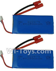 HuaJun Toys W606-5 Parts-25 7.4v 2500mah Battery with Banana Plug(2pcs),HuaJun Toys W606-5 RC Quadcopter Drone Spare Parts,HJ Toys W606-5 Accessoriess Replacement
