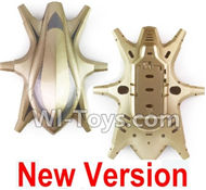 HuaJun Toys W609-7 W609-8 Parts-01-02 Upper and Bottom shell cover-Golden,HuaJun Toys W609-7 W609-8 RC Hexadcopter Drone Spare Parts,HJ Toys W609-7 W609-8 Accessoriess Replacement